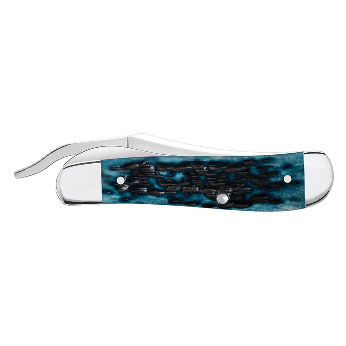 Case Pocket Worn Mediterranean Blue Bone Peach Seed Jig RussLock (61963L SS)