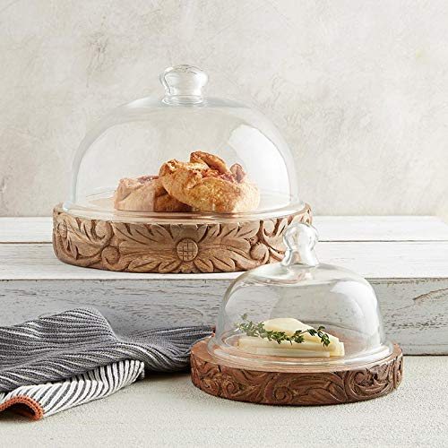 Creative Brands Glass Dome with Carved Base