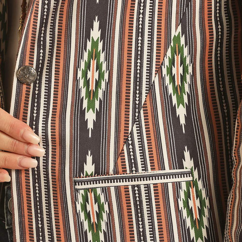 Rock & Roll Denim Women's Aztec Print Blazer