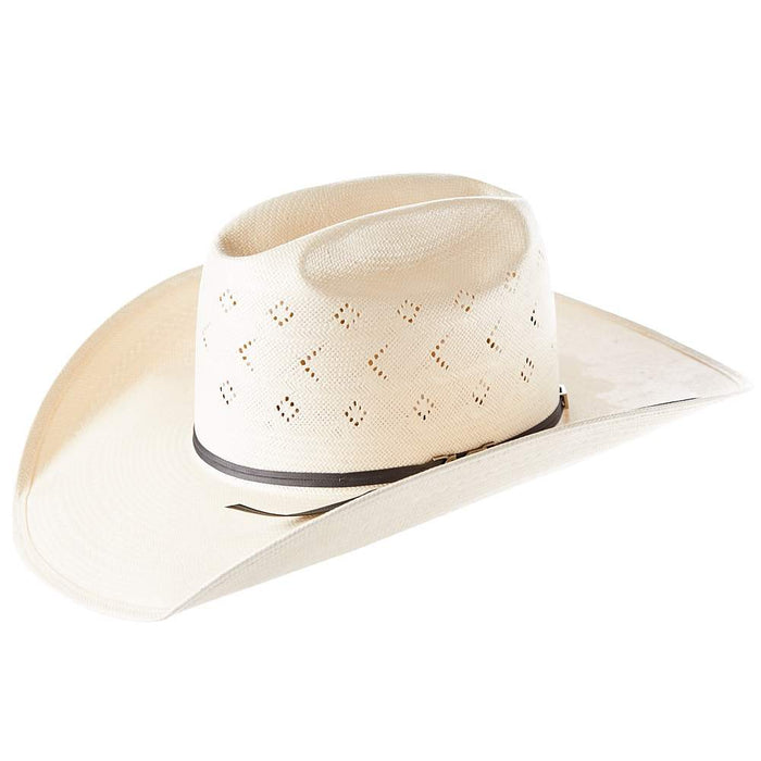American Hats AHC TC8900 2 Cord Black Band 4 1/4in. Brim Open Crown Straw Cowboy Hat
