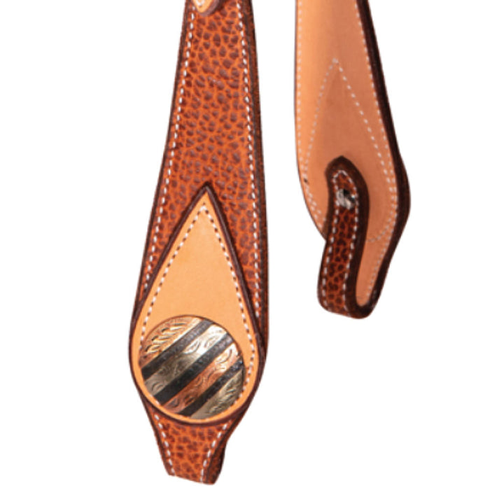 Professionals Choice Tan Bison Swell Cheek Single Ear Headstall