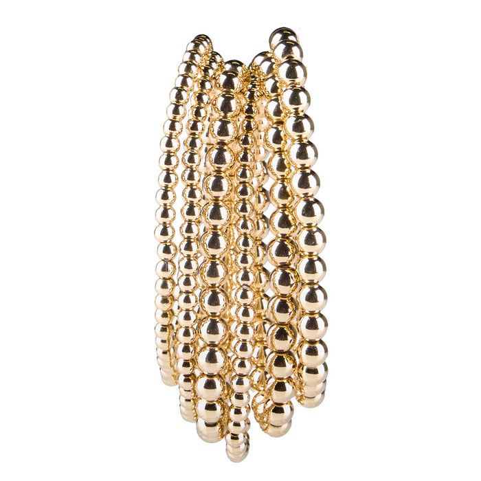 NRS Gold Beaded Stretch Bracelet Set
