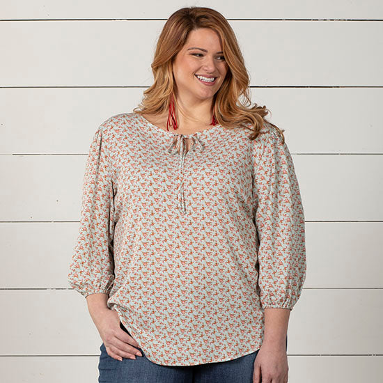 Jody Women's Beth Beamin' In Light Blue Plus Top