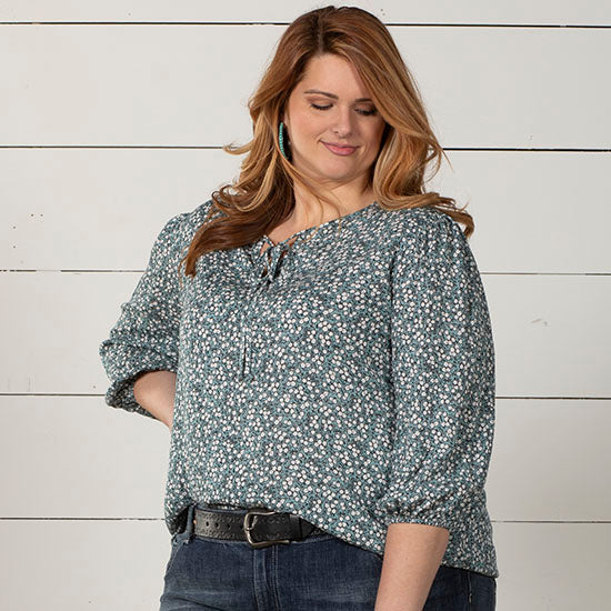 Jody Women's Sadie Sweet In Sage Blue Plus Top
