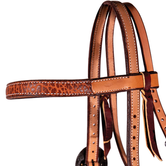 Professionals Choice Tan Bison Swell Cheek Browband Headstall