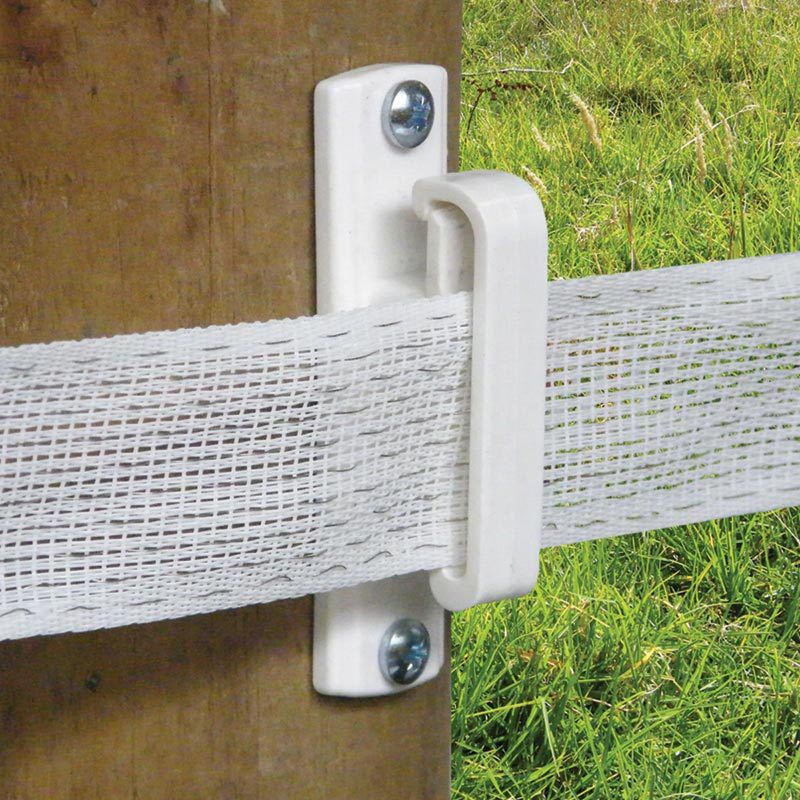 Wht Wood Post Wide Tape Insulator 25/pk