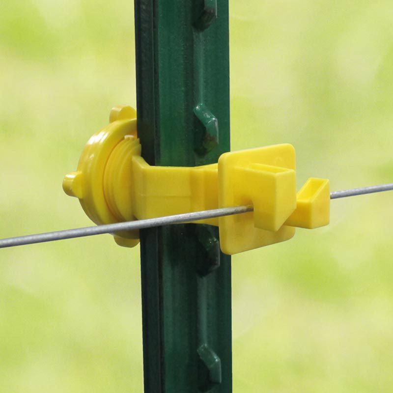 T-Post Screw On Insulator Yellow 25/pk