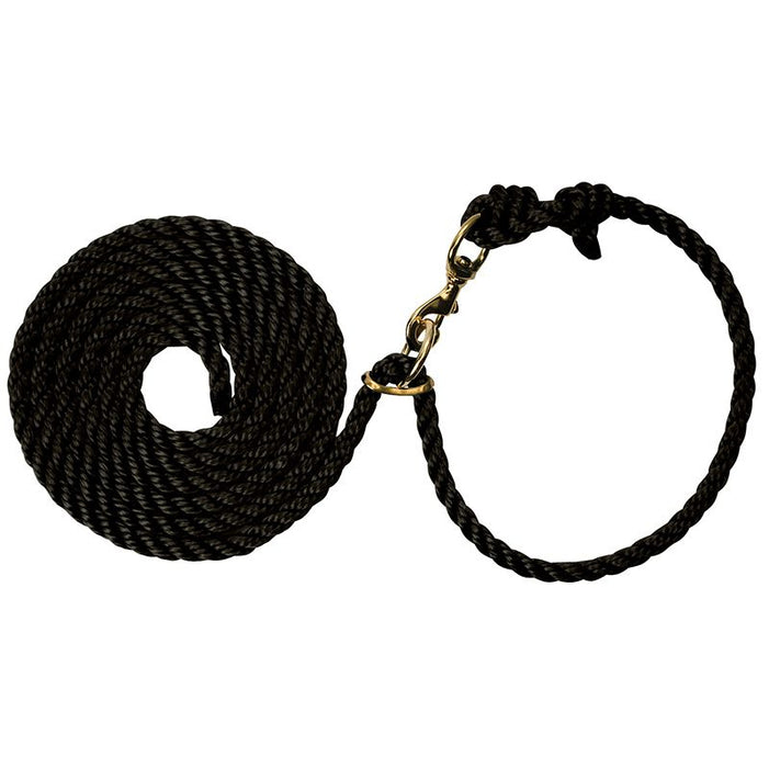 Leather Adjustable Poly Black Neck Rope