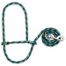 Leather Sheep Rope Halter with Snap Black/Hurricane Blue/Lime Zest