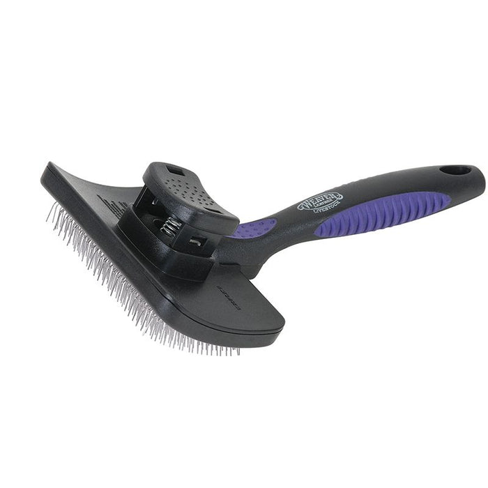Leather Self-Cleaning Slicker Brush