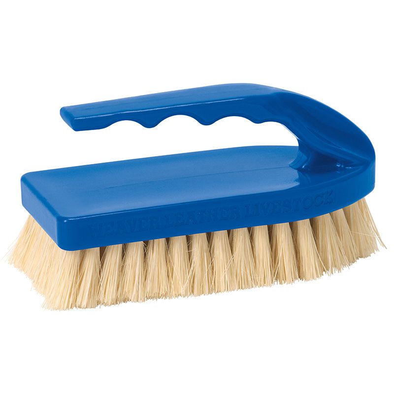 Leather Tampico Pig Brush with Handle Blue