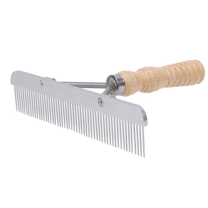 Leather Stainless Steel Show Comb With Wooden Handle
