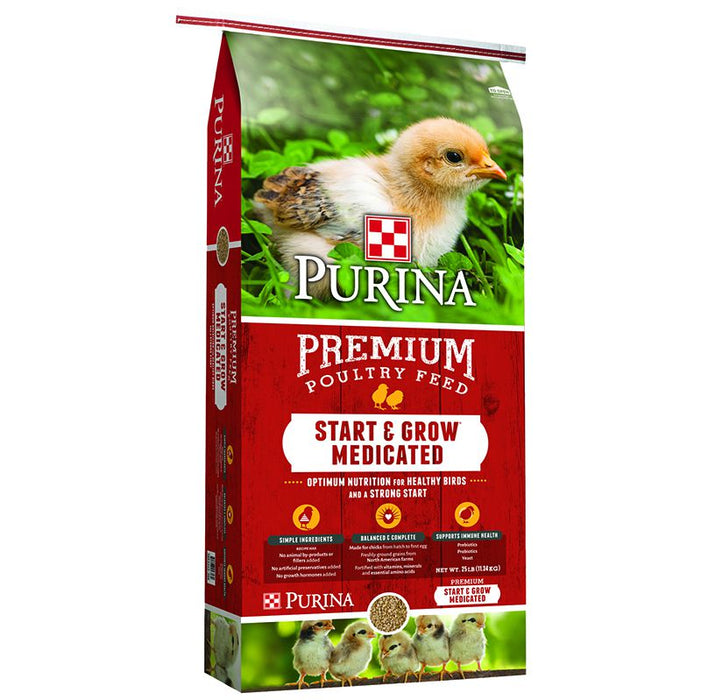 Start & Grow Medicated Feed Crumbles, 25 Pound Bag