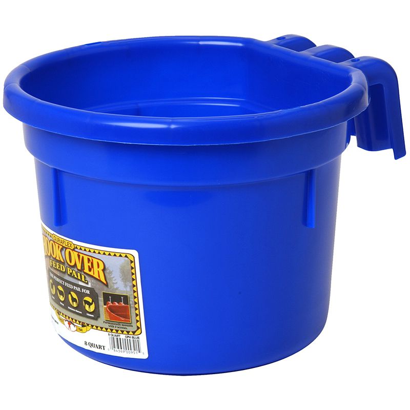 Blue 8 Quart Hook Over Feed Pail