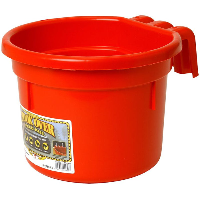 Red 8 Quart Hook Over Feed Pail
