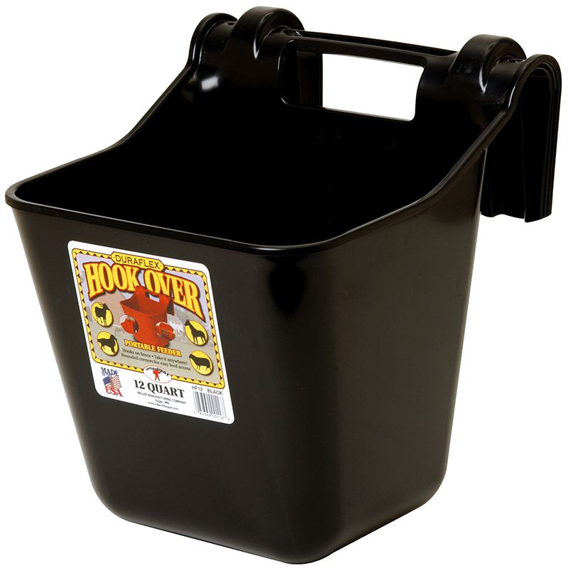 Black 12 Quart Plastic Hook Over Feeder