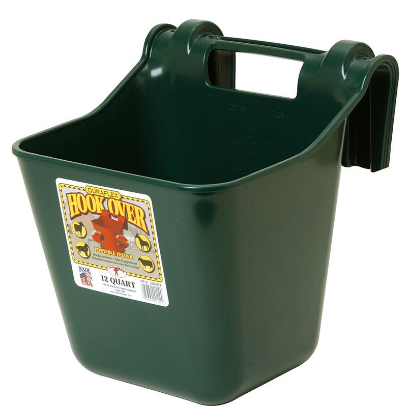 Green 12 Quart Plastic Hook Over Feeder