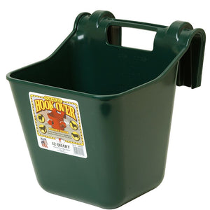 Little Giant Plastic Hook Over Feed Bucket - 12 Quart, Mountable For Horses, Goats, Dogs, Made In USA (Berry Blue)