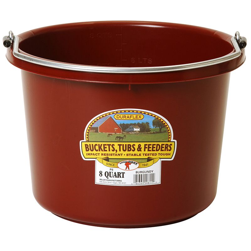 8 Quart Burgundy Plastic Bucket