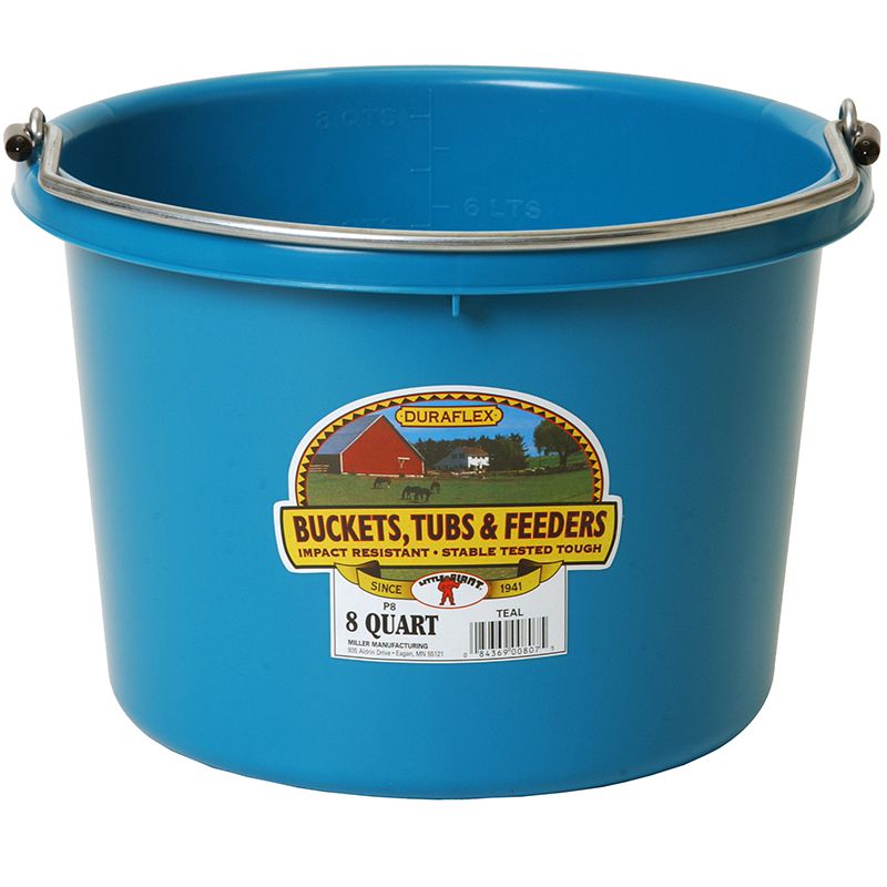 8 Quart Teal Plastic Bucket