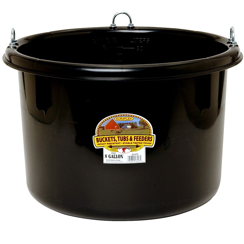 Black 8 Gallon Plastic Round Feeder