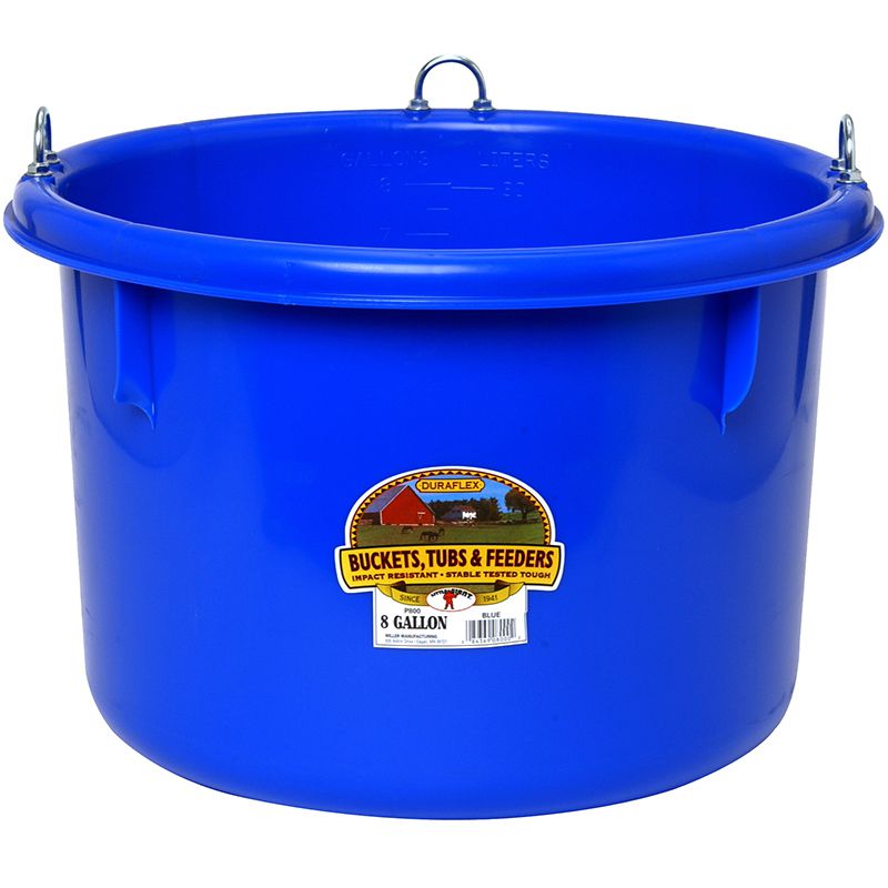 Blue 8 Gallon Plastic Round Feeder