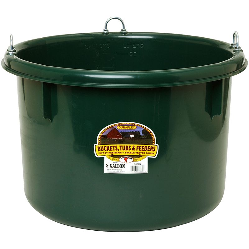Green 8 Gallon Plastic Round Feeder