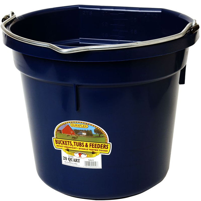 20 Quart Navy Flat Back Plastic Bucket