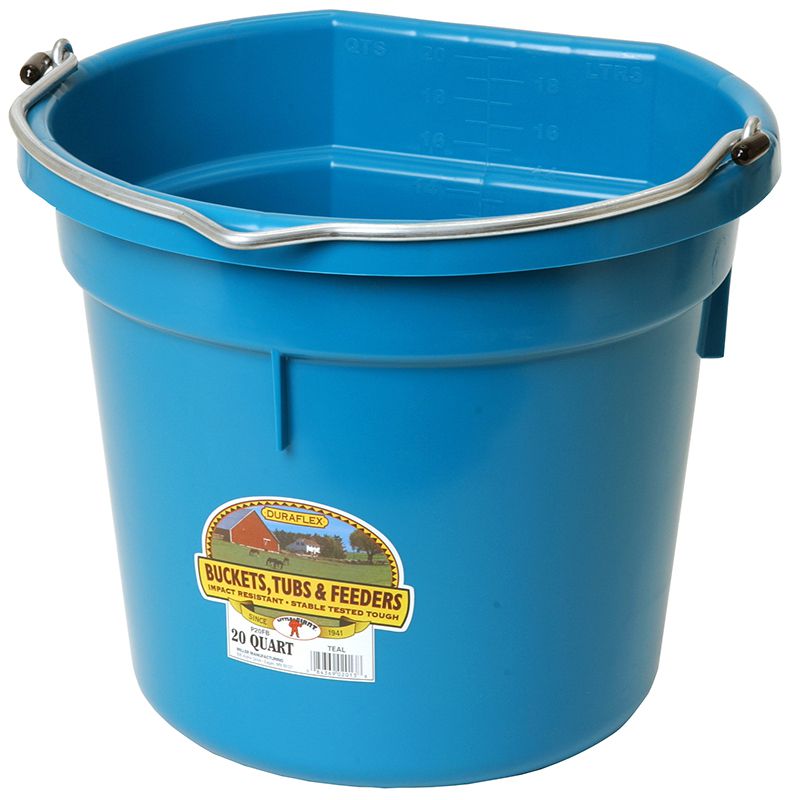 20 Quart Teal Flat Back Plastic Bucket