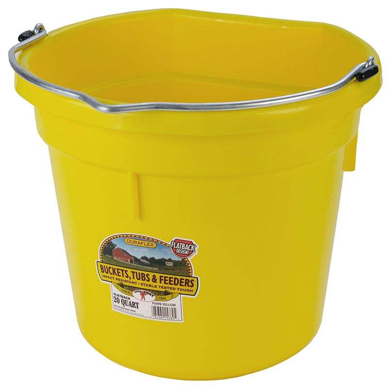 Little Giant 20 Quart Yellow Flat Back Plastic Bucket