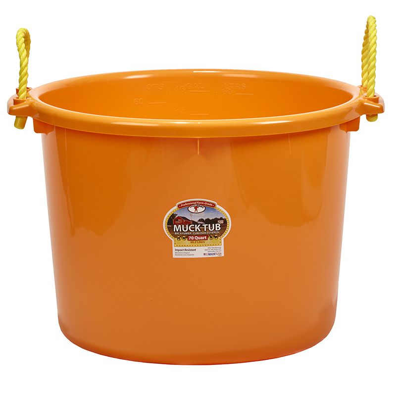 Orange 70 Quart Muck Tub