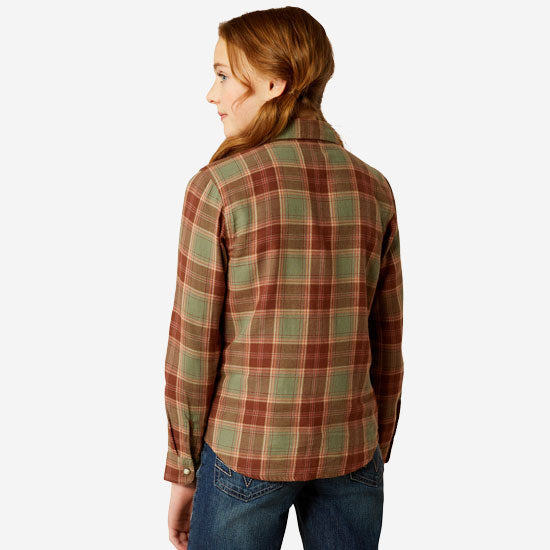 Ariat Girls' Ava Oakwood Plaid Top