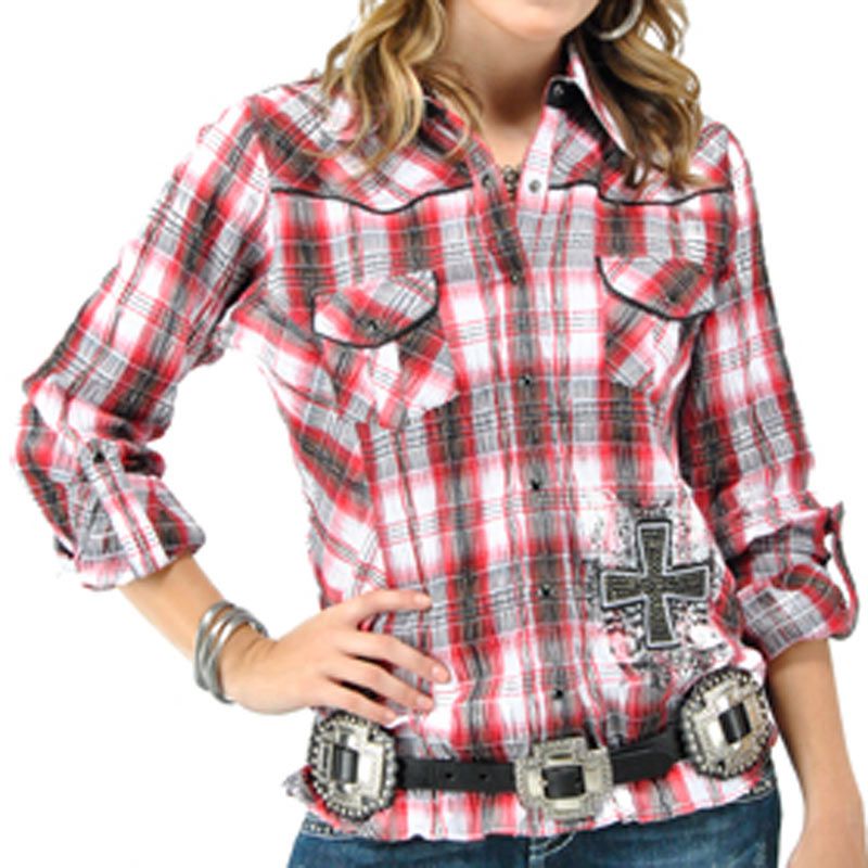 Roper Womens Black Cross Concho Belt