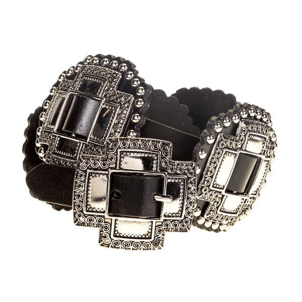 Roper Black Cross Concho Belt