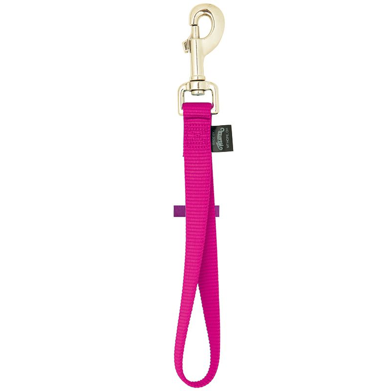 Leather Goat Lead 8in Loop Pink Fusion