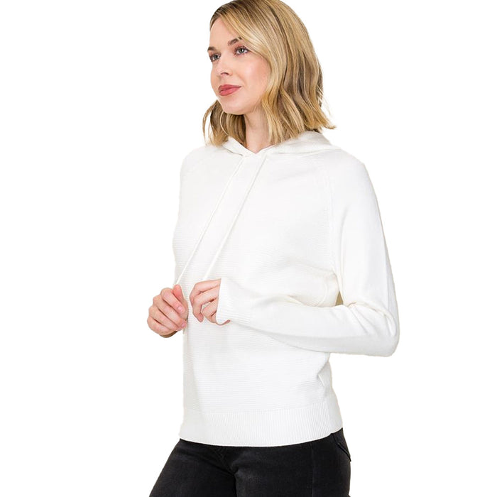 Staccato Women's Ivory Waffle Textured Long Sleeve Top