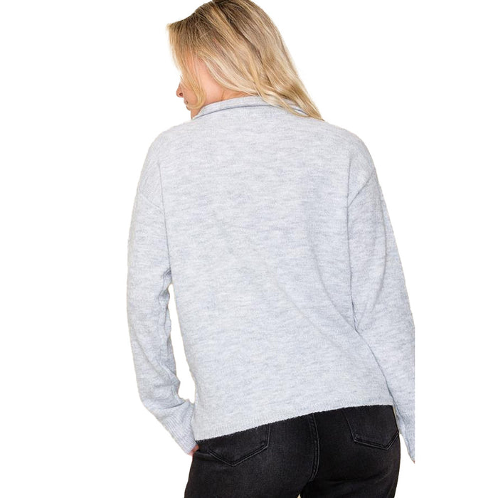 Staccato Women's Grey Half Snap Pullover