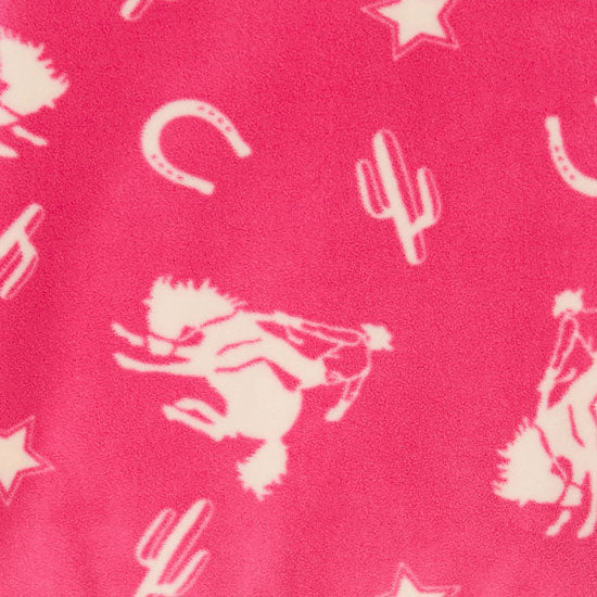 Wrangler Girls Pink Fleece Rodeo Print Jacket
