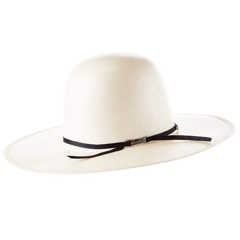 American Hats AHC 5604 2 Cord Black Band 4in. Brim Open Crown Straw Cowboy Hat