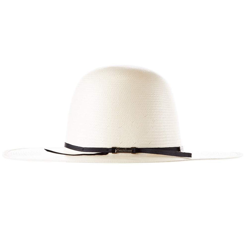 American Hats AHC 5604 2 Cord Black Band 4in. Brim Open Crown Straw Cowboy Hat