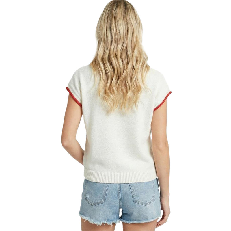 Staccato Women's Off White American Flag Jacquard Top