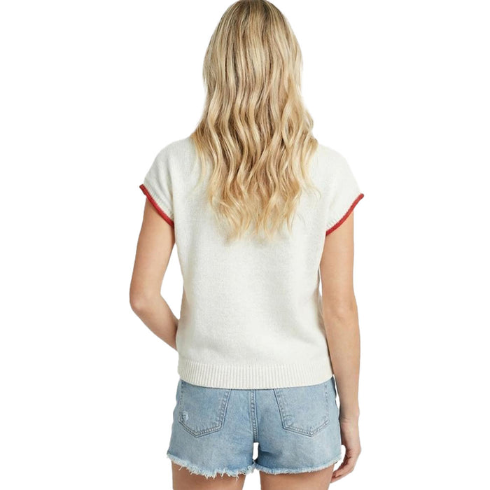 Staccato Women's Off White American Flag Jacquard Top