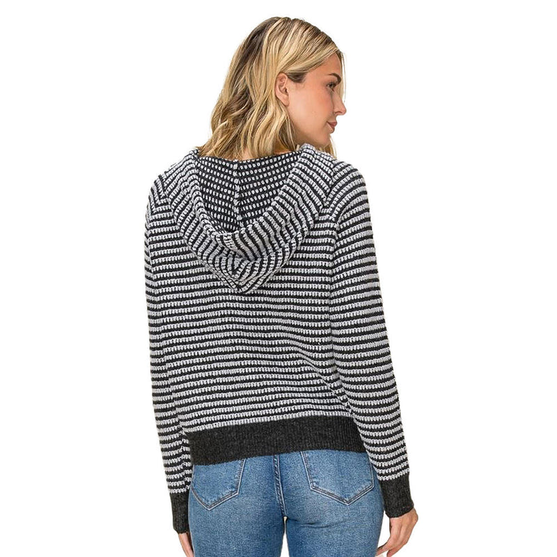 Staccato Women's Charcoal Two Tone Waffle Hoodie