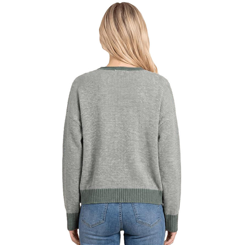 Staccato Women's Light Olive Button Crew Neck Cardigan