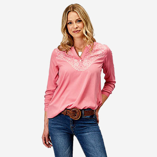 ROPER Pink Crepe Top
