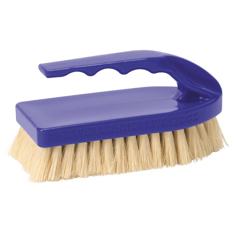 Leather Tampico Pig Brush with Handle Purple