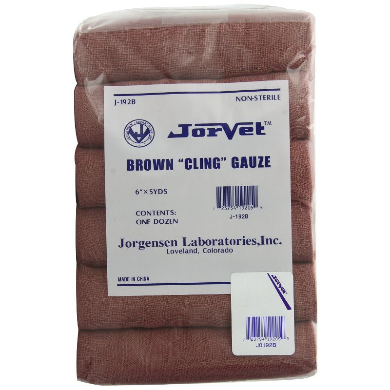 Labs Brown Cling Gauze 6in x 5yd (12/pk)