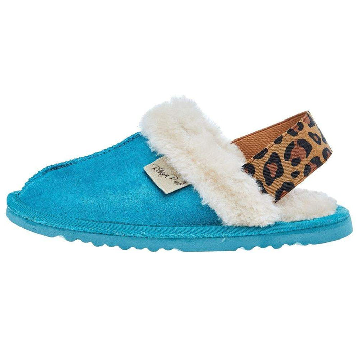 Blazin` Roxx Girls Youth Blazin Sydney Fur Lined Turquoise SlipOn Houseshoes