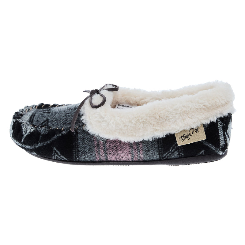 Blazin` Roxx Women`s BR Black and Grey Hallie Moccasin