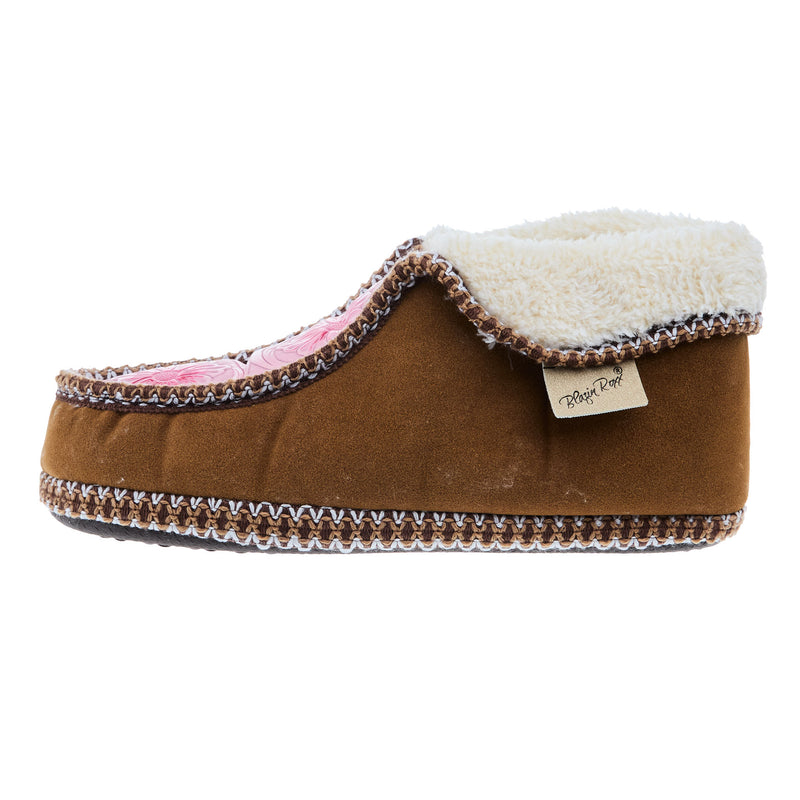 Blazin` Roxx Women`s Blazin' Pink Rose Ankle Boot House Shoe